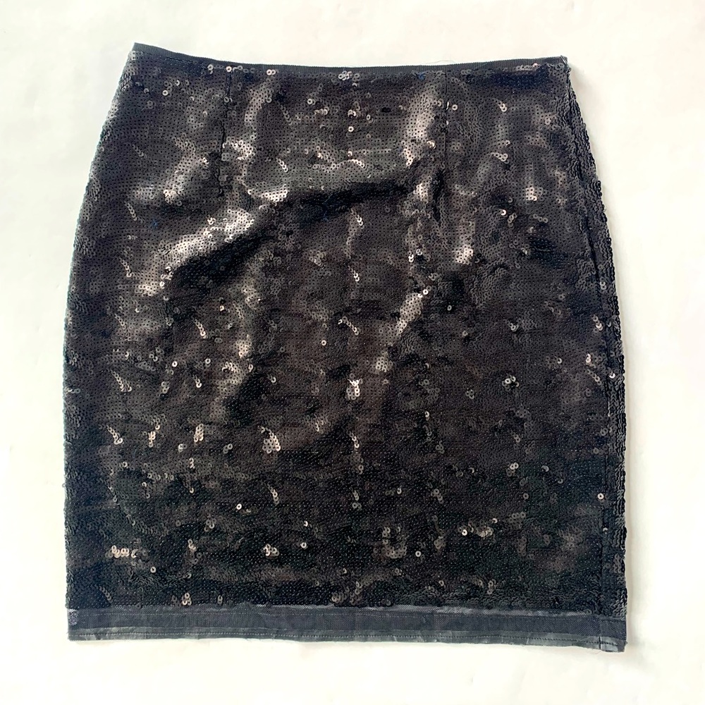 Elie Tahari black Alexis sequin skirt - Picture 2 of 4